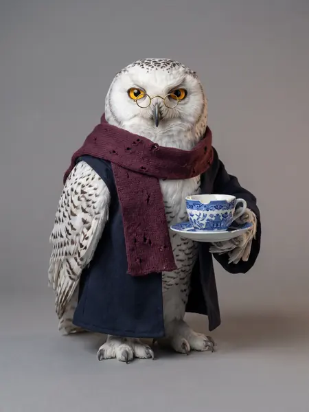 Prófessor Dimmur, the snowy owl